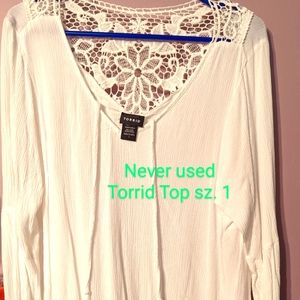 Torrid white top- double listed- available in closet